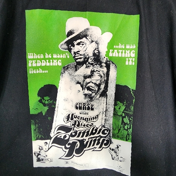 Dickies Curse Of The Avenging Disco Zombie Pimp Black Button Down Shirt - Picture 6 of 9